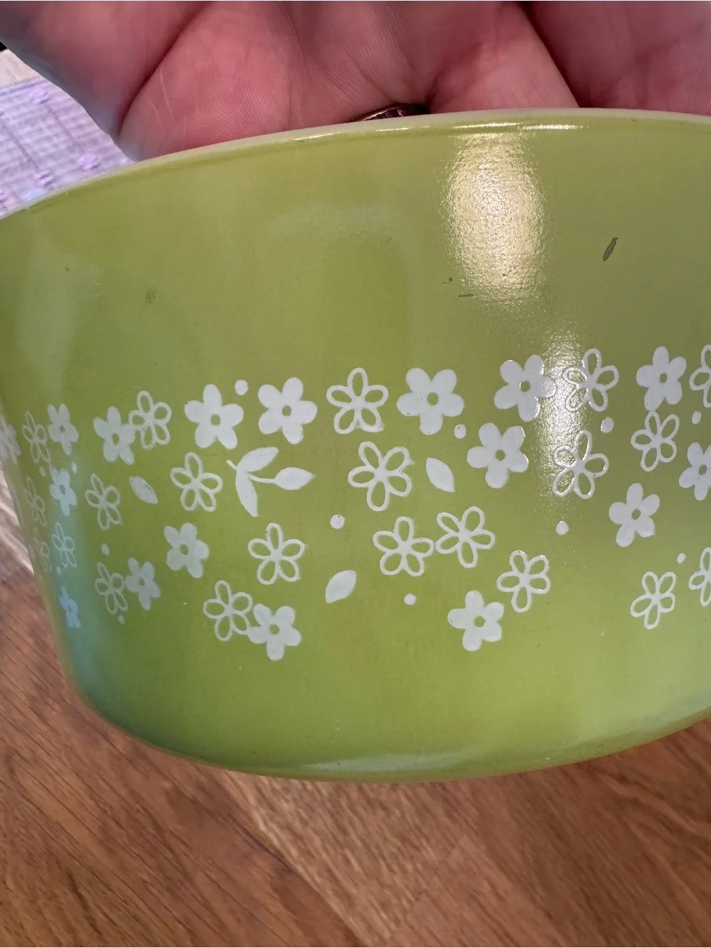 🌼 Vintage Pyrex 474-B Spring Blossom Green Cinderella Casserole w/ Lid